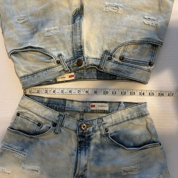 Wrangler Denim Shorts Distressed Frayed Hem Bleach‎ Wash Casual - Picture 8 of 10